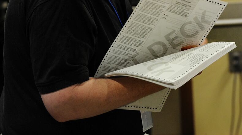 The Montgomery County Board of Elections, held the public test of the election equipment and system Wednesday, Oct. 20, that will be used for the Nov. 2 general  election. MARSHALL GORBY\STAFF