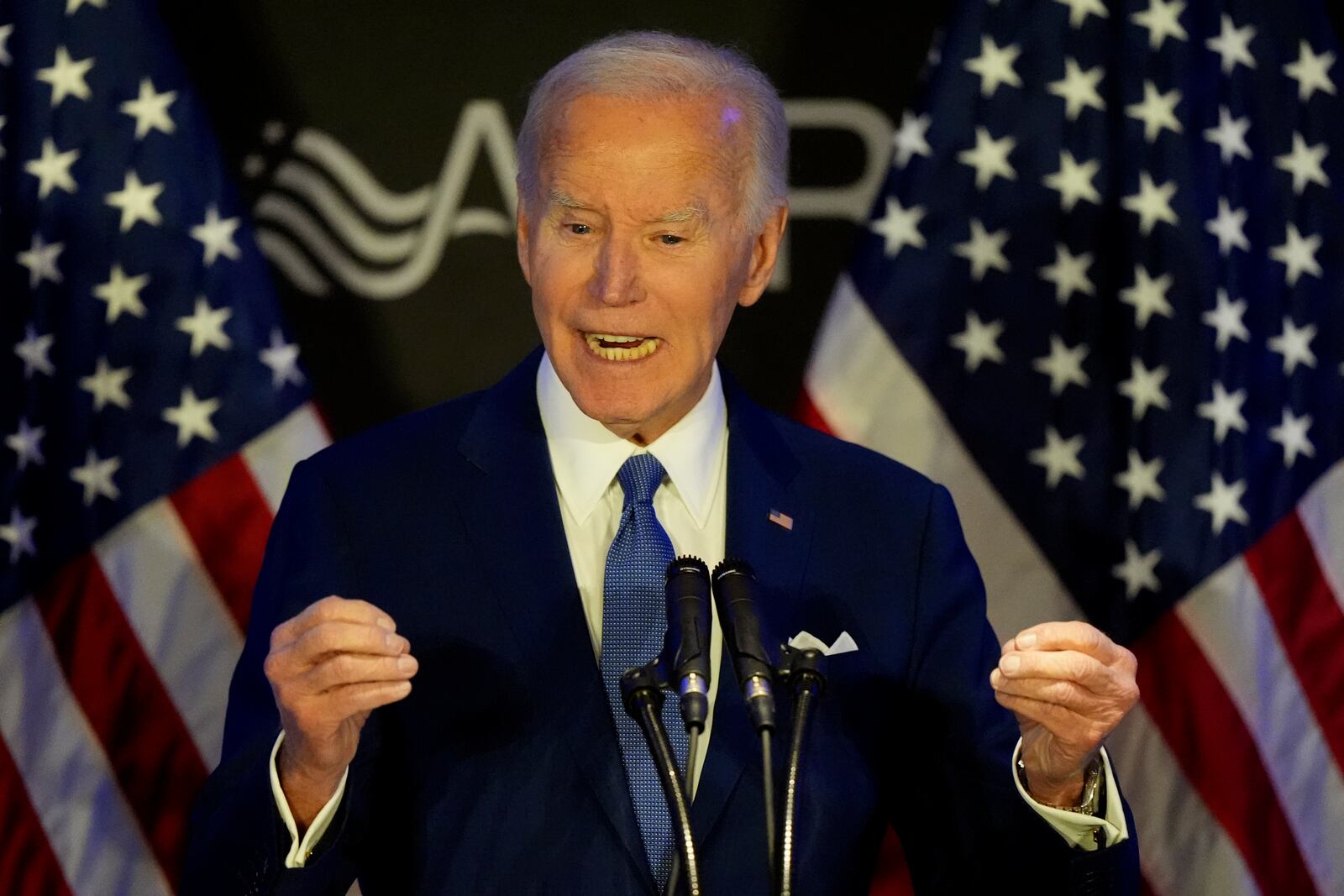 Former U.S. President Joe Biden speaks at the Advocates, Former U.S. President Joe Biden speaks at the Advocates, Counselors, and Representatives for the Disabled conference in Chicago, Tuesday, April 15, 2025. (AP Photo/Nam Y. Huh)