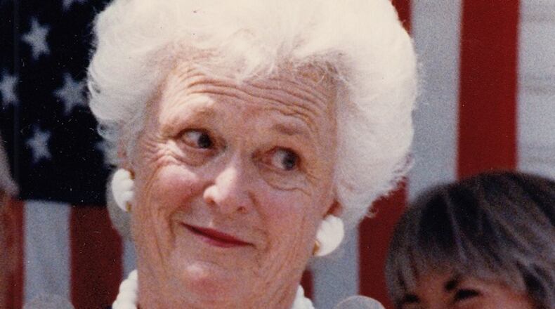 Barbara Bush in Cedarville, Ohio in 1992