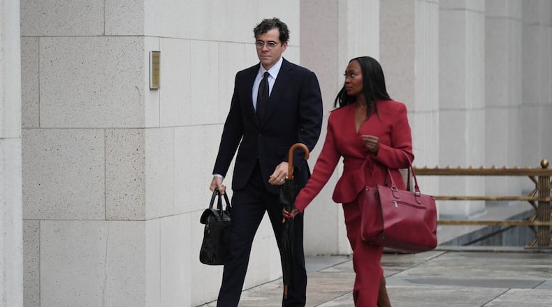 Adam Mosseri, CEO of Instagram, arrives in court to testify in a landmark social media case that seeks to hold tech companies responsible for harms to children, Wednesday, Feb. 11, 2026, in Los Angeles. (AP Photo/Damian Dovarganes)