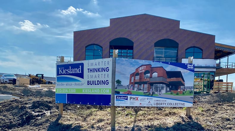 One of the region’s most unusual sports, entertainment and food developments had to delay its previously announced opening this month but officials with the Liberty Collective say the additional wait will be worth it. The unique hybrid project being constructed next to the Lakota East High School campus has seen construction delays due to weather, Charissa Brinkman, spokeswoman for the Liberty Collective told the Journal-News this week. (Photo By Michael D. Clark/Journal-News)