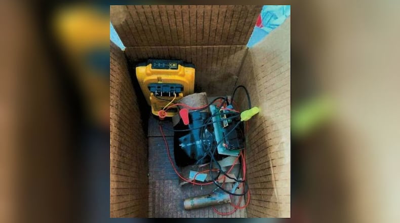A photo included in court documents of the device taken by an employee before it ignited. United States District Court Southern District of Ohio. CONTRIBUTED