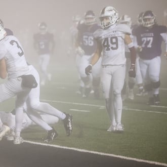 Middletown's Demetrian James runs in for a touchdown during their playoff football game against Lebanon Friday, Nov. 7, 2025 at Barnitz Stadium in Middletown. The Middies won 31-0. NICK GRAHAM/STAFF