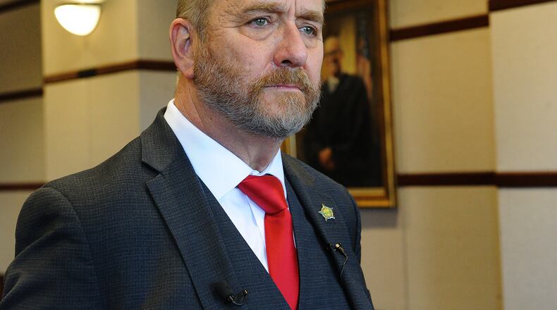 Ohio Attorney General Dave Yost was at the University of Dayton Tuesday Feb. 15, 2022, to talk with law students. MARSHALL GORBY\STAFF