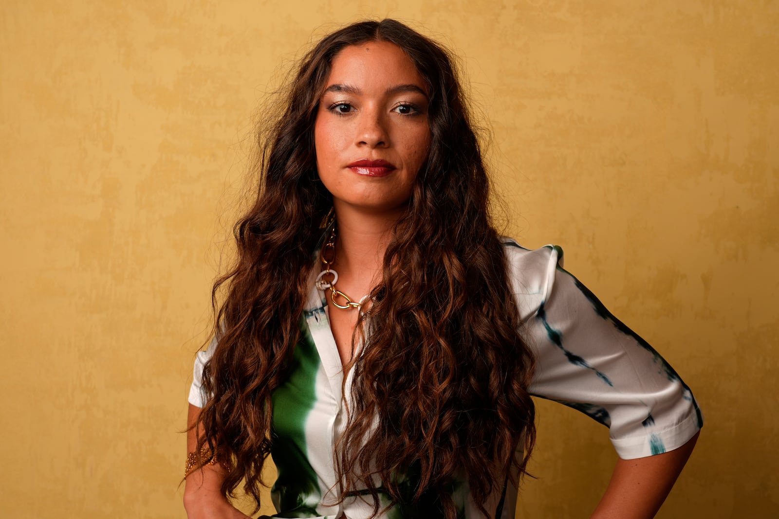 Sydney Agudong poses for a portrait to promote "Lilo & Stitch" during Comic-Con International on Friday, July 25, 2025, in San Diego. (AP Photo/Chris Pizzello)