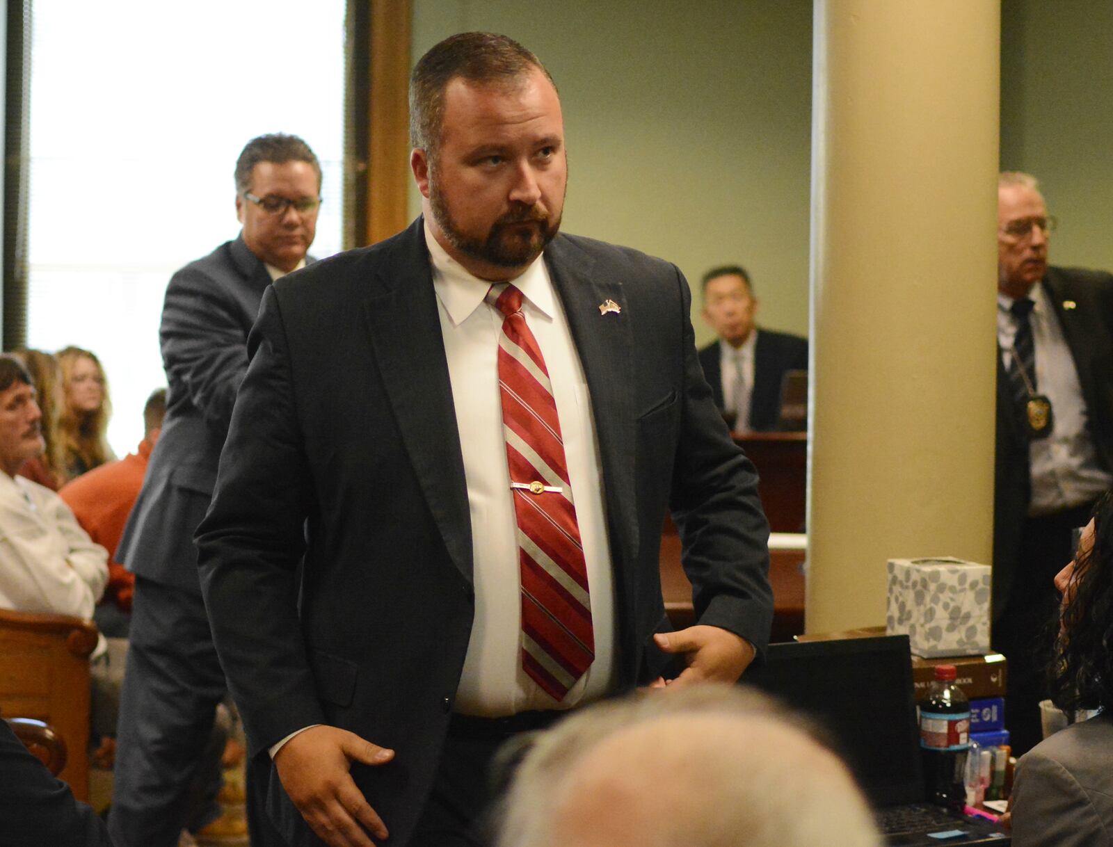 In this May 2017 photo, Ohio Rep. Wes Retherford, R-Hamilton, walks out of court after being sentenced for operating a vehicle while impaired. 