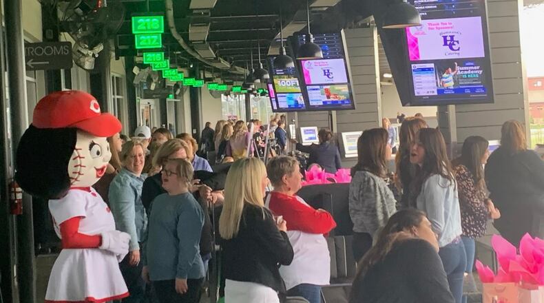 More than 200 women from the greater Cincinnati region, participated in the inaugural Leading Ladies Night Out at Topgolf in West Chester Twp. that supported the Nuxhall Foundation. PROVIDED