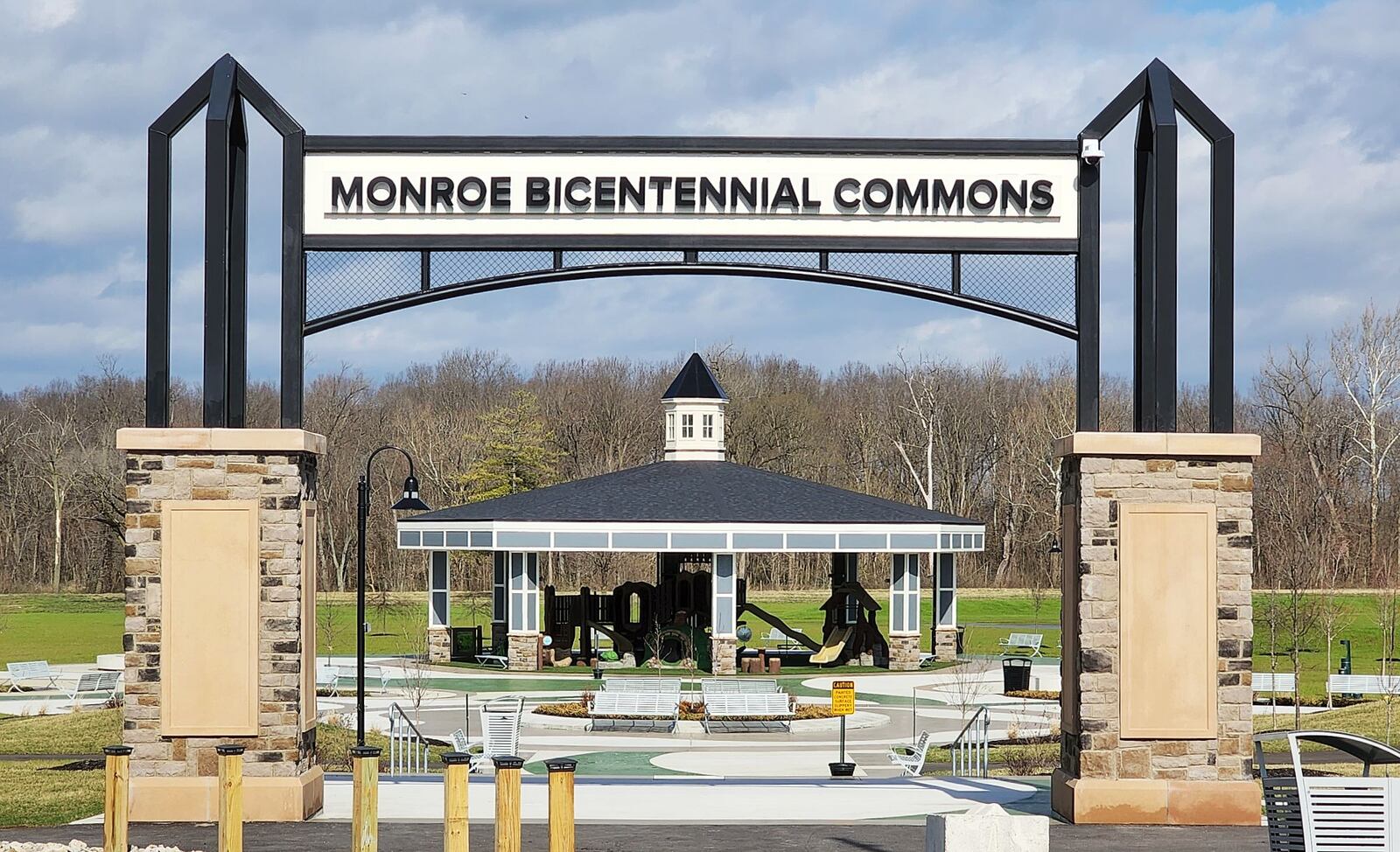 Gary Morton, public works director for the city of Monroe, said drainage issues at Monroe Bicentennial Commons need to be addressed before Phase 2 should start. NICK GRAHAM/STAFF