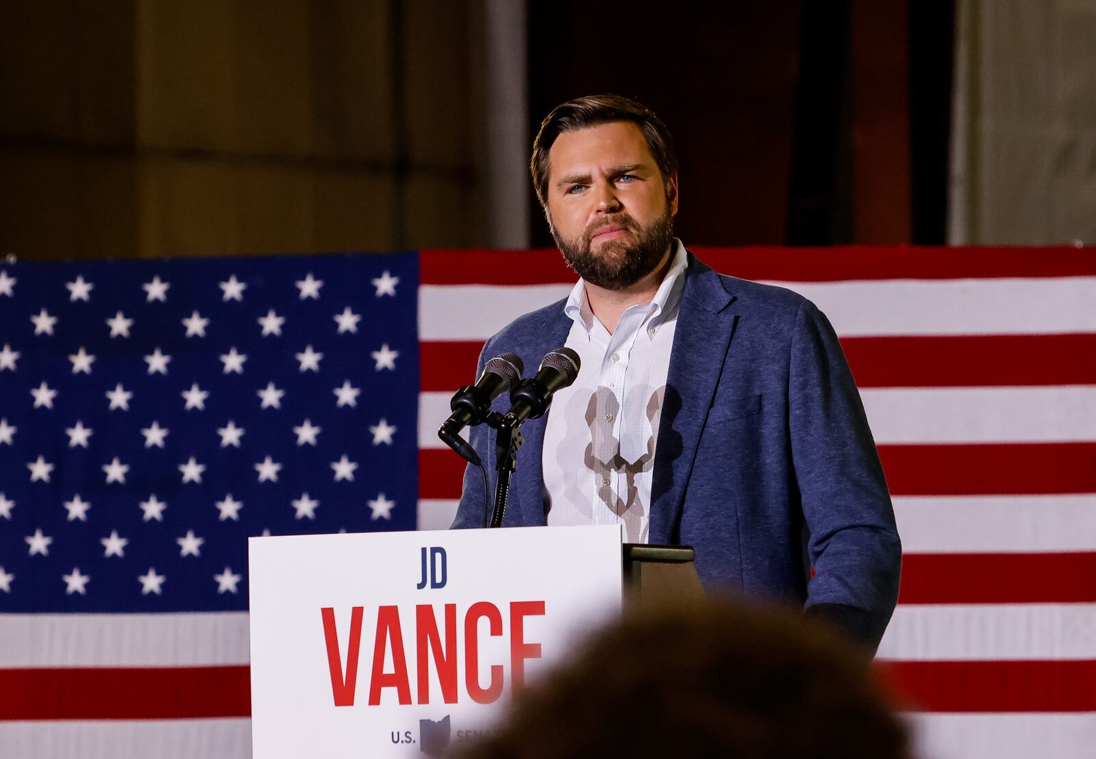 Middletown native J.D. Vance announced his bid for U.S. Senate during an event at Middletown Tube Works with over 400 people in attendance Thursday, July 1, 2021 in Middletown. NICK GRAHAM / STAFF
