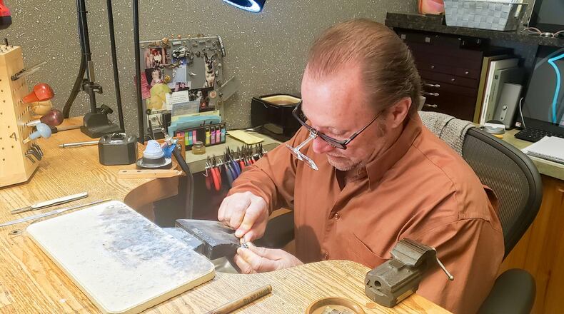 Kevin Barger opened Keva Jewelers in 1989 in a detached garage behind his parent’s Hamilton home. The business relocated to several locations over the years since then, including a 2005 move to the Jungle Jim’s International Market retail complex along Ohio 4 in Fairfield. ERIC SCHWARTZBERG/STAFF