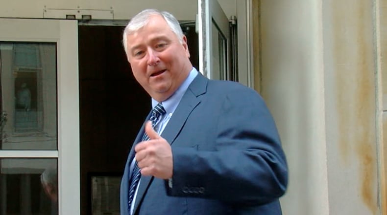Former Ohio House Speaker Larry Householder enters the federal courthouse in Cincinnati on March 1, 2023. BLAKE SHEELY/WCPO