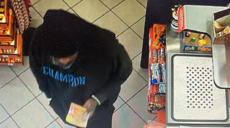 West Chester police said they are investigating an armed robbery that occurred around 3:15 p.m. Sunday, Jan. 4, 2026, at the Circle K gas station at 5677 West Chester Road. Police said the man displayed a weapon and demanded cash and cigarettes. CONTRIBUTED