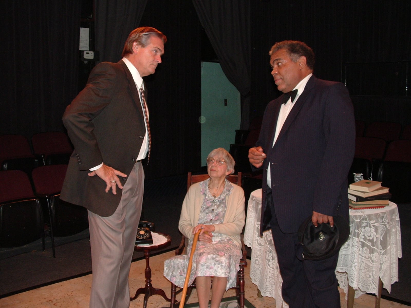 Virginia Garcia as Miss Daisy in "Driving Miss Daisy." Greg Smith (left) as Boolie and Garry Pritchett as Hoke. Submitted.