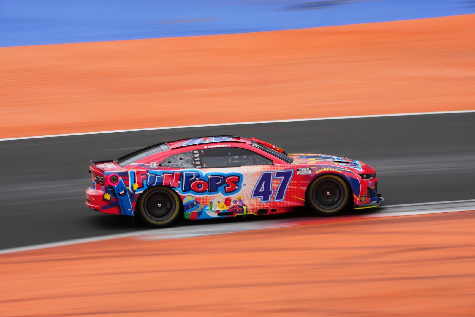 Ricky Stenhouse Jr. drives during a qualifying session for the NASCAR Cup Series auto race at Hermanos Rodriguez race track in Mexico City, Saturday, June 14, 2025. (AP Photo/Fernando Llano)