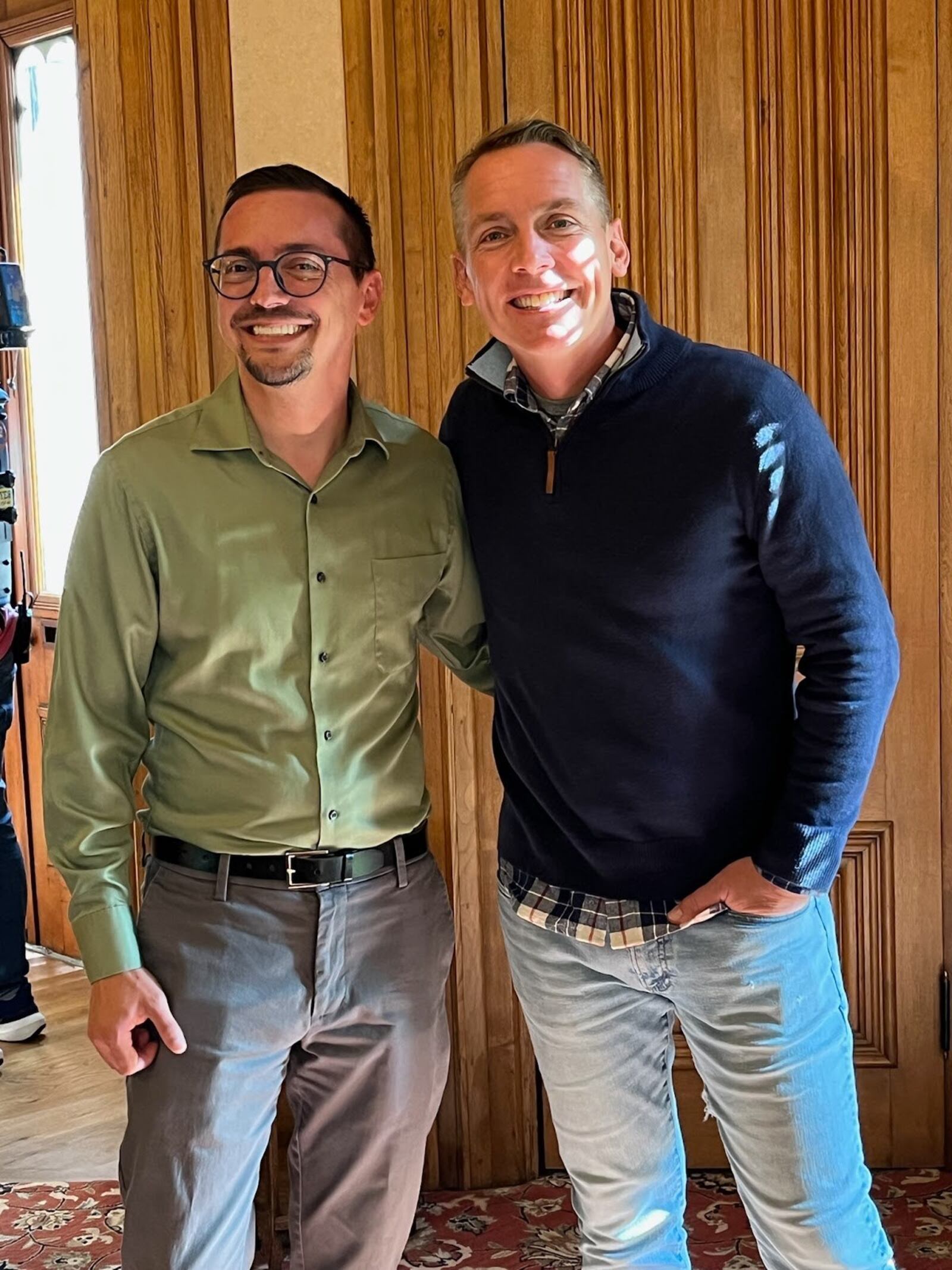 Clint Harp from the Magnolia Network's "Restoration Road" was seen walking in German Village by some with the Hamilton Community Foundation. It's likely the 1863-build Lane-Hooven House will be featured in the Dec. 6, 2023, episode, along with a few Hamiltonans. PROVIDED/FACEBOOK.COM