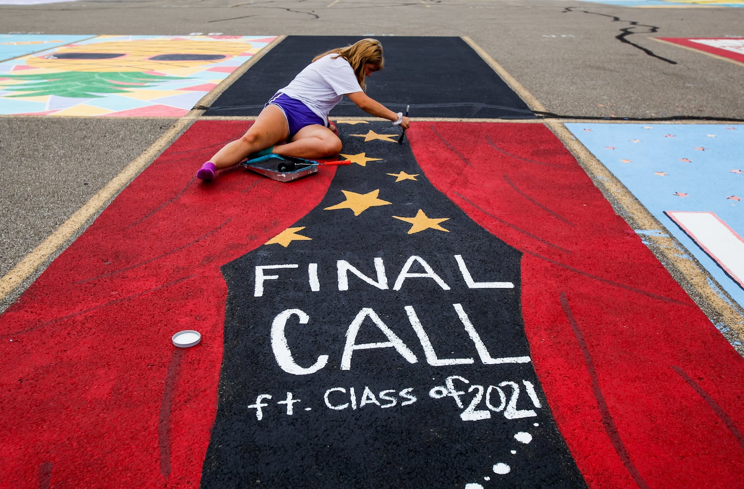 081220 Lakota East parking spot painting