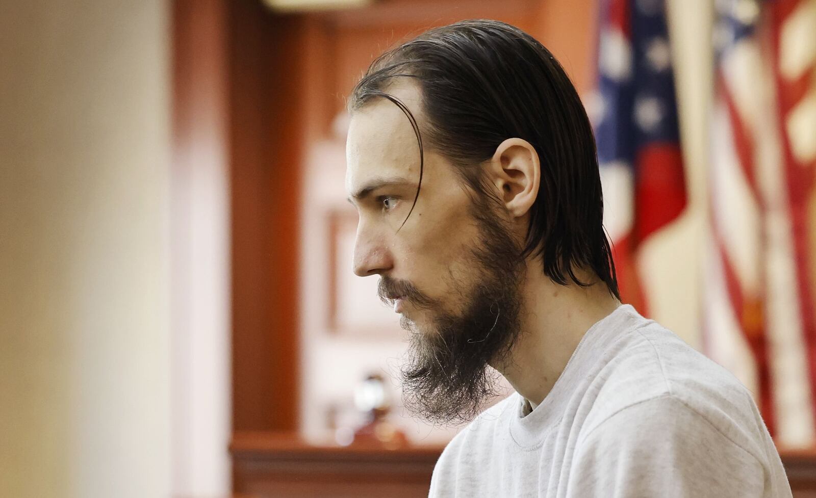 Austin Combs, charged with aggravated murder in the shooting death of his Morgan Twp. neighbor, was in Butler County Common Pleas Court Thursday for a hearing. NICK GRAHAM/STAFF