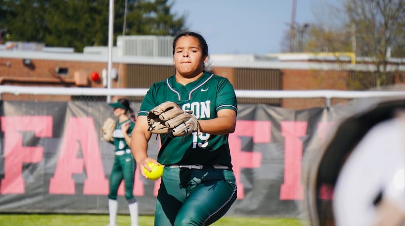 Mason's Alisha Fox sends a practice pitch to the plate during her game against Fairfield on Thursday at Creekside Middle School. CONTRIBUTED PHOTO