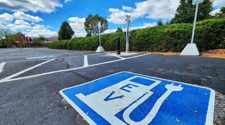 Fairfield plans to install three more Level 2 electric vehicle charging stations by the end of the year, and Fairfield City Council is seeking grant funds to install more in the near future. NICK GRAHAM/FILE