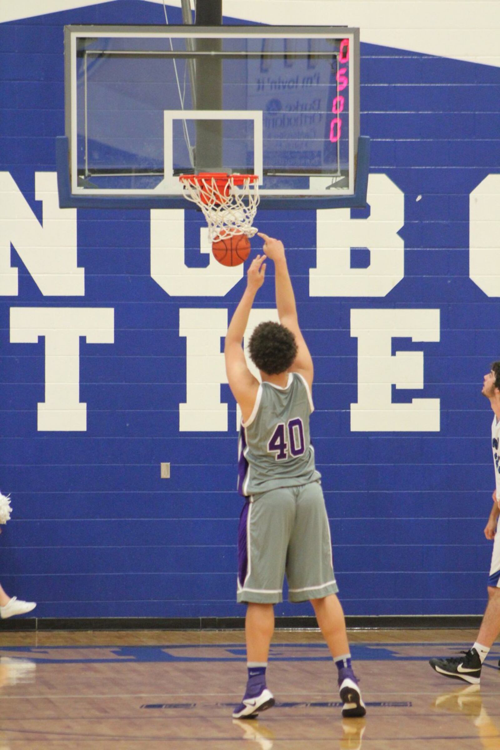 Middletown’s Chris Stallworth converts a free throw during Saturday night’s game at Springboro. CONTRIBUTED PHOTO BY MARITZA MCKINNEY
