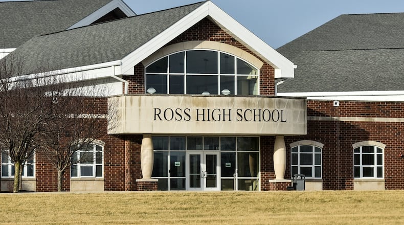 Officials at Ross Schools announced Tuesday an "alarming rate" of students testing positive for the coronavirus is forcing the high school to switch to a hybrid class schedule into mid-January. (File Photo\Journal-News)