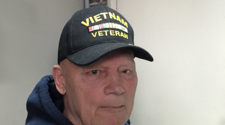 Darrell Wick is having problems with the Department of Veterans Affairs who have denied his claims for benefits for illnesses caused by Agent Orange. The Chautauqua resident served in the Navy aboard the aircraft carrier USS Intrepid, that operated off the coast of Vietnam and whose planes dropped the toxic defoliant chemical to destroy jungle vegetation. However, because he served on a carrier, he is considered a “Blue Water Sailor” and one of nearly 90,000 sailors who are not eligible for the benefits. He said he is suffering from cancer, Bell’s Palsy, alopecia and Parkinson’s disease. Wick said he turned to the Veterans Social Command for help with his VA claims. ED RICHTER/STAFF.