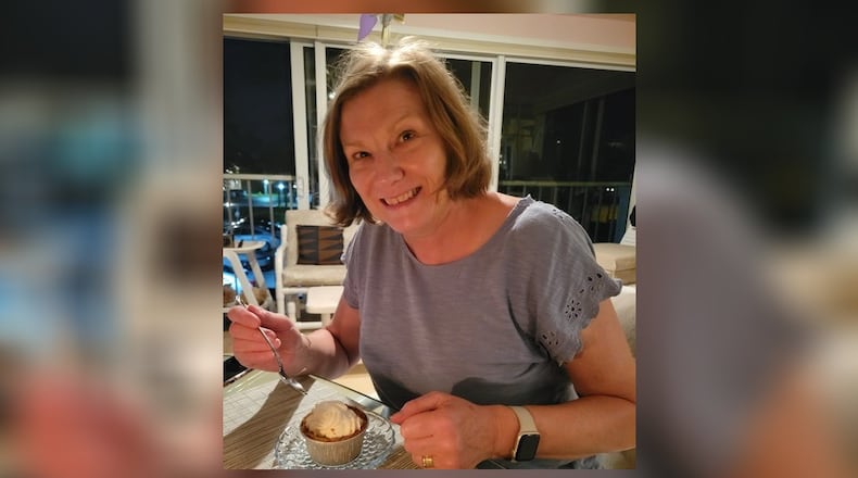 Aileen Dickenson visits from Scotland and celebrates her birthday with a key lime pie instead of cake. CONTRIBUTED