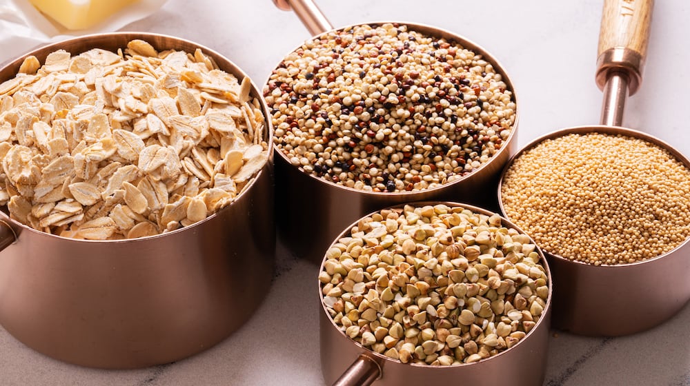 Rolled oats, quinoa, buckwheat and teff. Whole grains supply protein, as well as a variety of essential vitamins and minerals. HEATHER WILLENSKY/THE NEW YORK TIMES