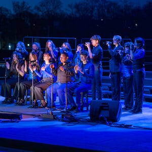 The annual Hamilton Welcomes the Holidays event took place Nov. 22, 2025 at Marcum Park, where there was live music, a nativity, tree lighting, carriage rides, vendors and more. The tree is visible at the RiversEdge entrance throughout the holiday season. NARRATUS MEDIA/CONTRIBUTED