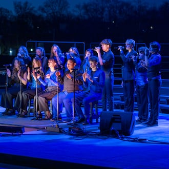 The annual Hamilton Welcomes the Holidays event took place Nov. 22, 2025 at Marcum Park, where there was live music, a nativity, tree lighting, carriage rides, vendors and more. The tree is visible at the RiversEdge entrance throughout the holiday season. NARRATUS MEDIA/CONTRIBUTED