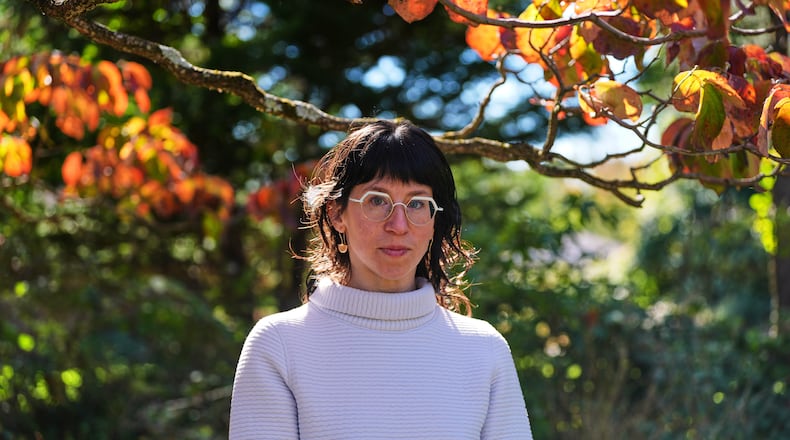 Sasha Gallant, a former employee of the U.S. Agency for International Development and current co-founder of the Project Resource Optimization Initiative, poses for a portrait, Friday, Oct. 17, 2025, in Cockeysville, Md. (AP Photo/Stephanie Scarbrough)