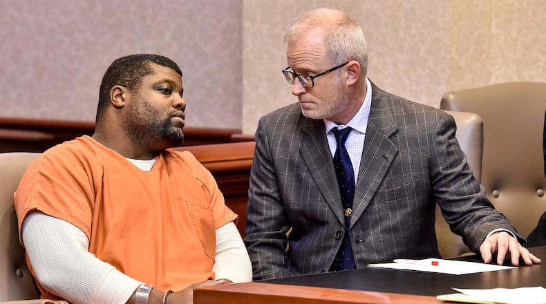 W. Sherman Jackson II, owner/operator of Sherman’s Safe Ride, appeared with attorney Chris Pagan for an arraignment Tuesday, Dec. 19 in Butler Common Pleas Court. Jackson is accused of raping two Miami students and his bond was set at $65,000. NICK GRAHAM/STAFF