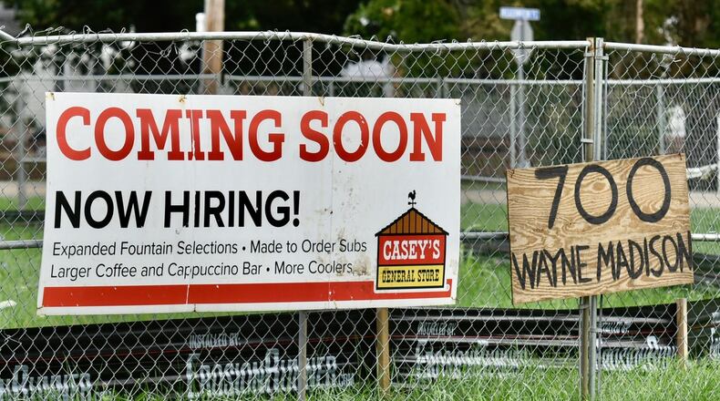 Casey’s General Store is constructing a convenience store and gas station at 700 Wayne Madison Road in Trenton. NICK GRAHAM/STAFF