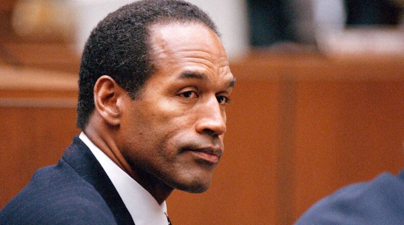 FILE - O.J. Simpson sits at his arraignment in Superior Court in Los Angeles on July 22, 1994. (AP Photo/Pool/Lois Bernstein, Pool, File)