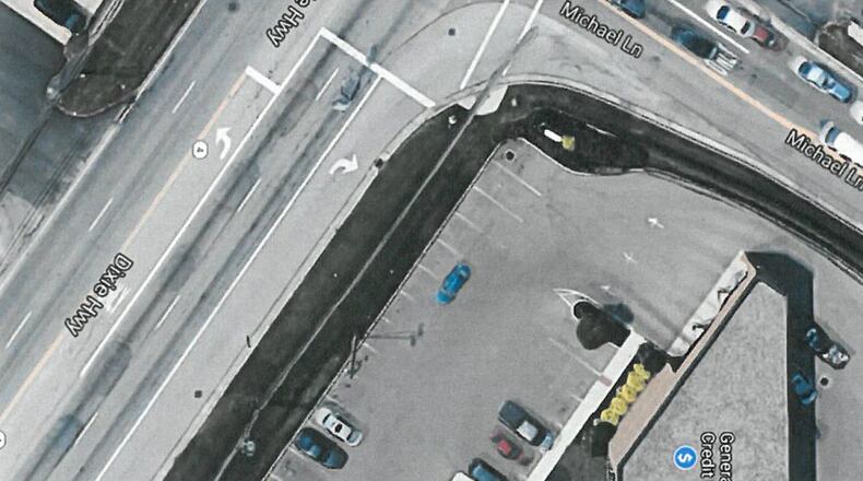 This is the intersection of Michael Lane/Camelot Drive and Ohio 4. The city will more evenly align the intersection so that Michael Lane meets Camelot Drive. PROVIDED