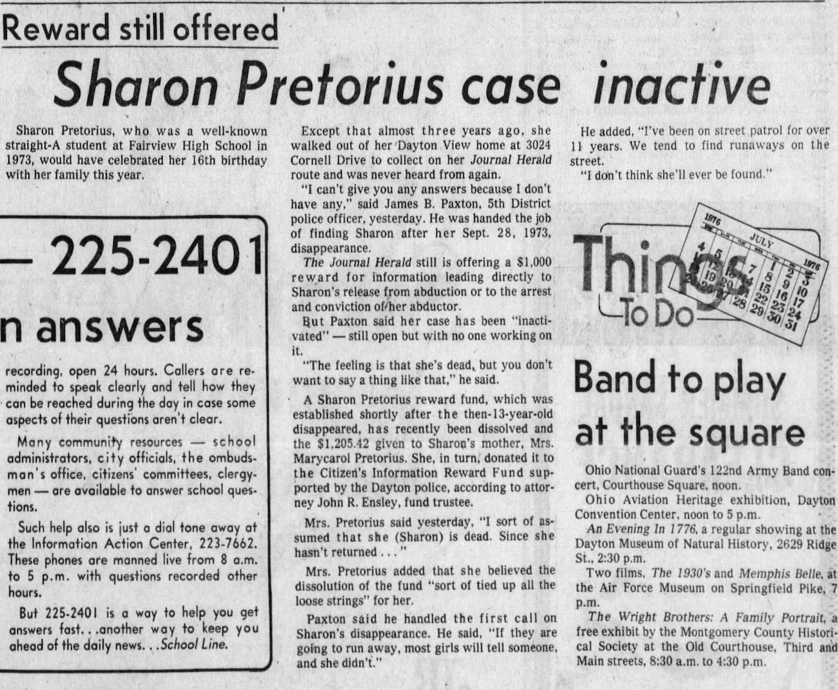 Sharon Pretorius Dayton Daily News, Journal Herald coverage