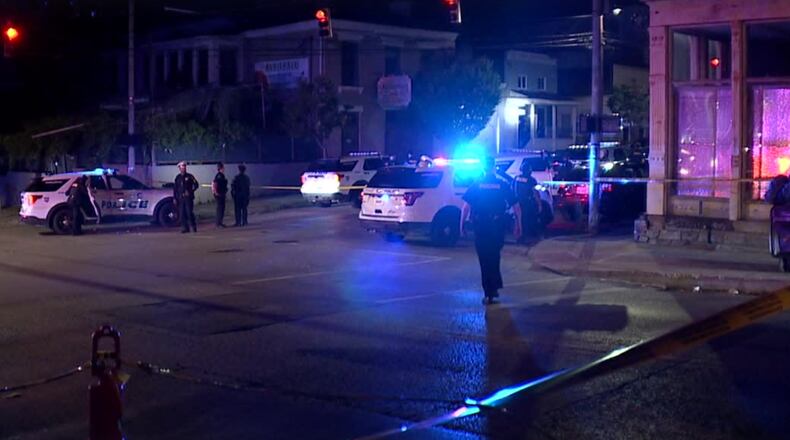 Photo by: Adam Scrand | WCPO
Three people are dead and two are injured after a shooting in Corryville near the University of Cincinnati's campus early Monday morning, Captain Mark Burns said.