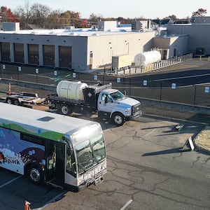 The Butler County RTA dedicated its new Chestnut Street Multimodal Station in Oxford. The station will also be home to the new Amtrak Cardinal route, which construction on that infrastructure is expected to be done in 2026. The building has indoor bus storage, maintenance garage, offices, bus wash, fueling station and a community room. NICK GRAHAM/STAFF