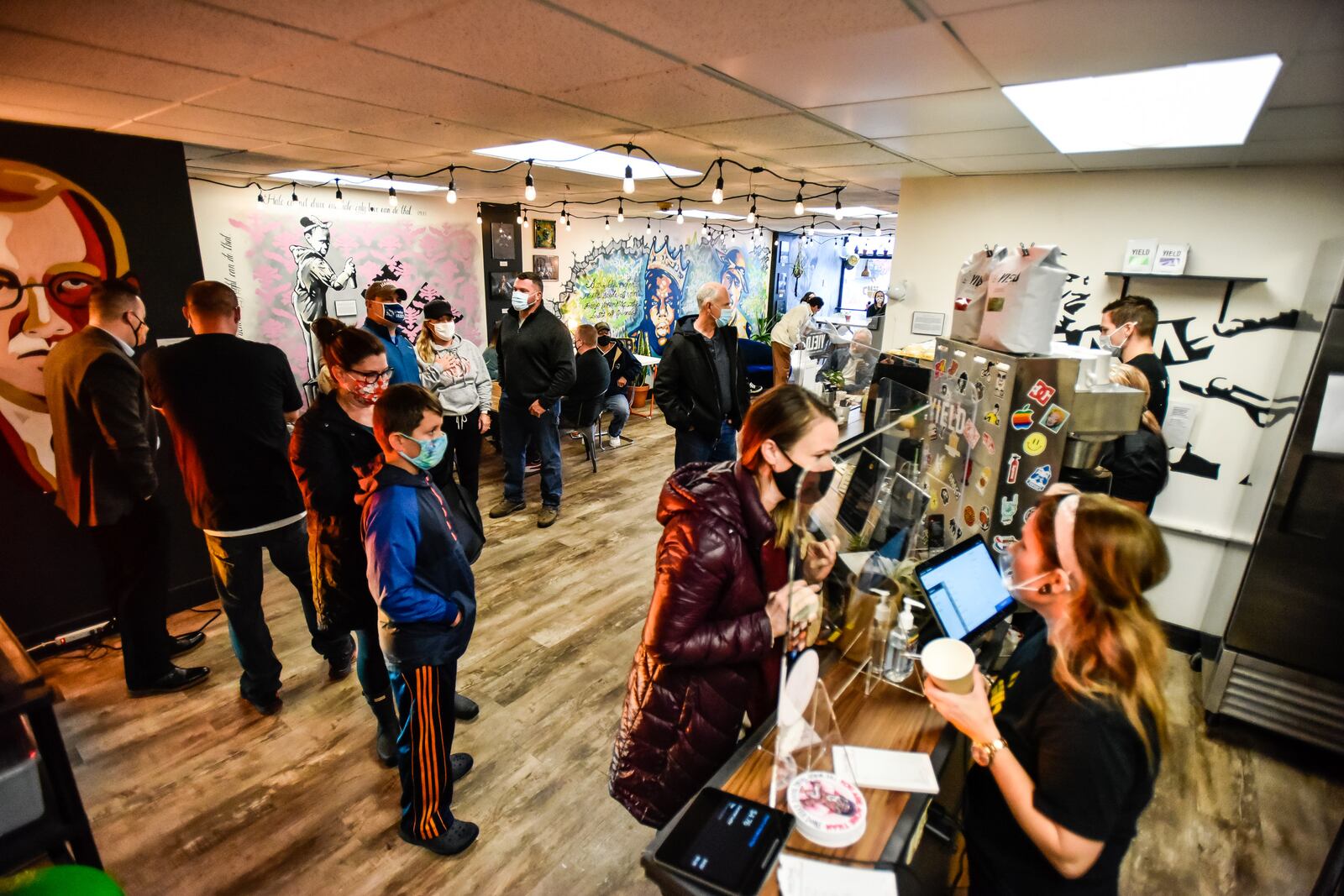 The Fringe Coffee Shop on High Street in Hamilton held a grand opening Thursday, October, 29, 2020. The Fringe Coffee House is an indoor street art gallery/coffee shop that was created to employ and empower those who have been incarcerated. NICK GRAHAM / STAFF