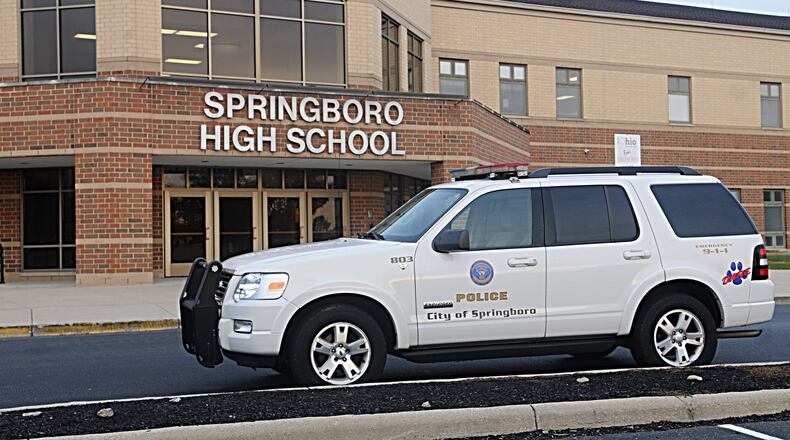 Springboro High School was closed Thursday, Oct. 25, 2018, due to an investigation regarding a student reportedly breaking into the building early Thursday morning. MARSHALL GORBY / STAFF