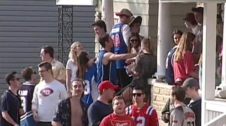In this 2017 file photo, University of Dayton students partied outside across campus because of warm weather and a win by the University of Dayton men’s basketball team.