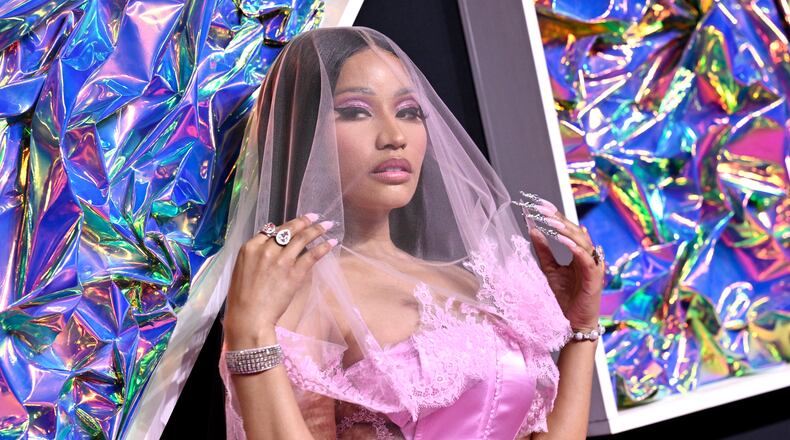 Nicki Minaj arrives at the MTV Video Music Awards on Tuesday, Sept. 12, 2023, at the Prudential Center in Newark, N.J. (Photo by Evan Agostini/Invision/AP)