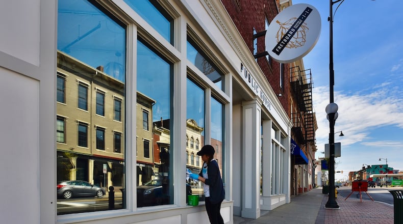 Fretboard Brewing & Public House at 103 Main st. is re-opening for carryout service two days a week. The restaurant shut down nearly seven weeks ago following Ohio s order to temporarily suspend dine-in service at restaurants to minimize the spread of coronavirus. NICK GRAHAM/STAFF