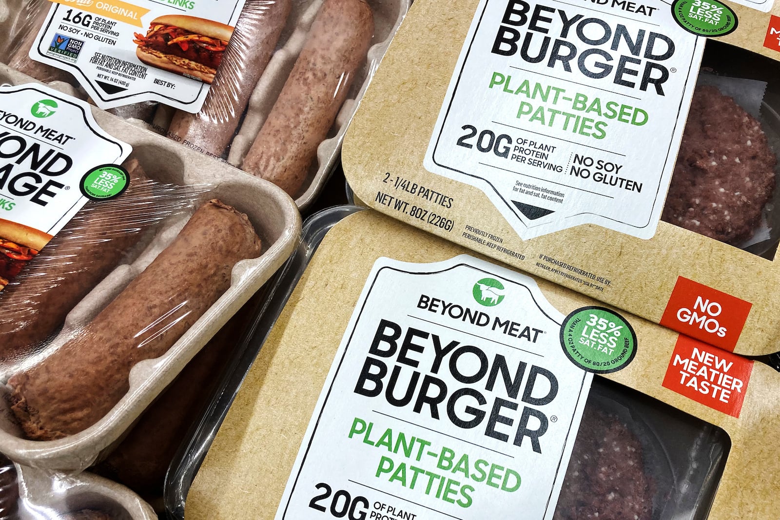 FILE - Beyond Meat products are seen in a refrigerated case inside a grocery store in Mount Prospect, Ill., Feb. 19, 2022. (AP Photo/Nam Y. Huh, File)