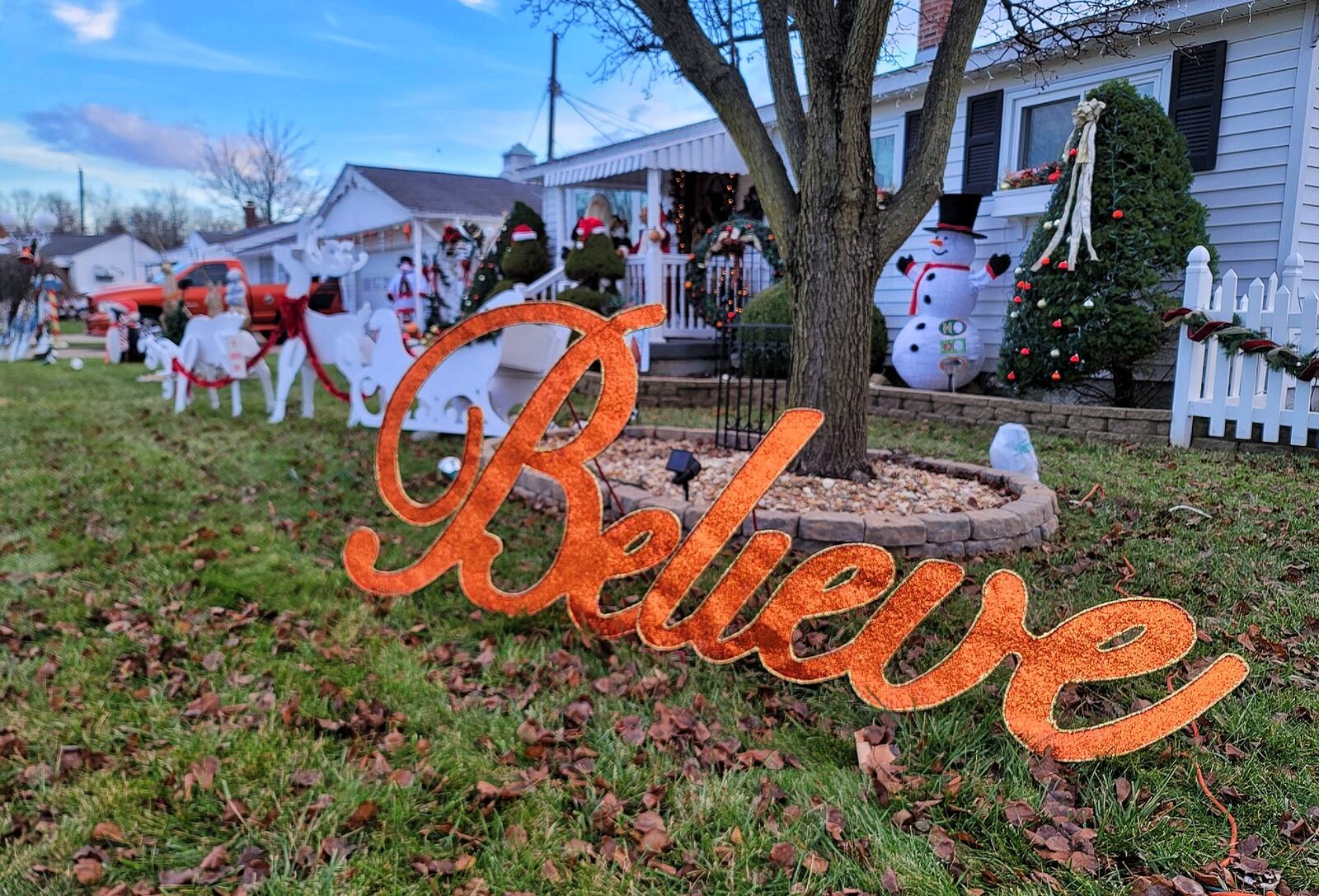 Here are some of the Christmas decorations up this year on Van Buren Court in Hamilton. NICK GRAHAM/STAFF