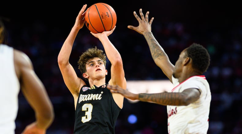 Miami's Luke Skaljac shoots the ball during their game against Northern Illinois on Saturday, Jan. 31, 2026 at Millett Hall in Oxford. JEREMY MILLER / CONTRIBUTED PHOTO