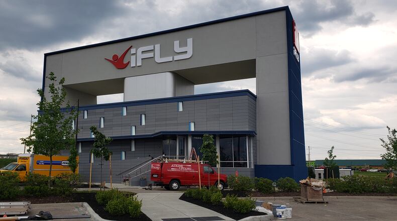 iFLY, the 5,175-square-foot indoor skydiving attraction at 7689 Warehouse Row that simulates freefall conditions in a vertical wind tunnel will open this Friday, officials said.