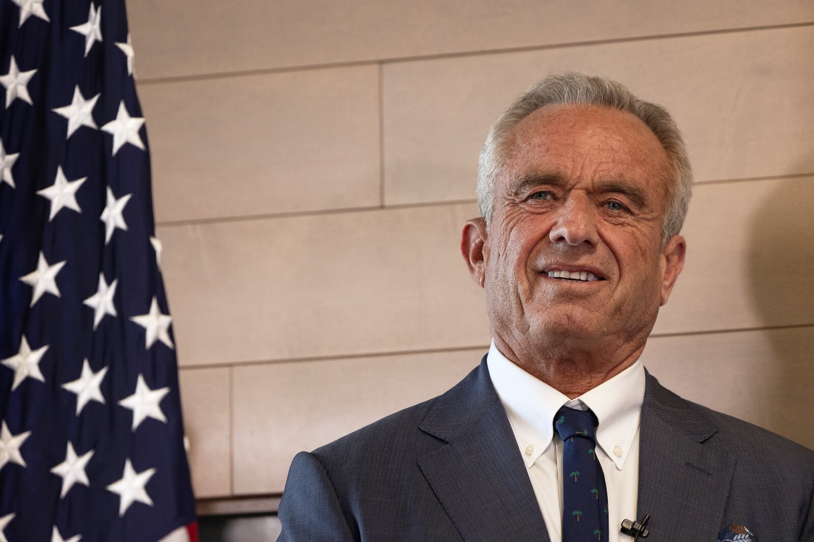 Health and Human Services Secretary Robert F. Kennedy Jr. looks on during a press conference about Utah's new fluoride ban, food additives and SNAP funds legislation, Monday, April 7, 2025, in Salt Lake City. (AP Photo/Melissa Majchrzak)
