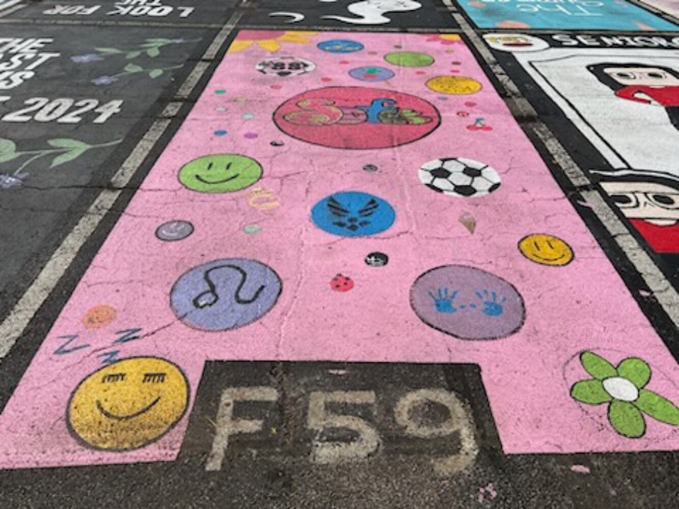 Hamilton High School parking lot spaces