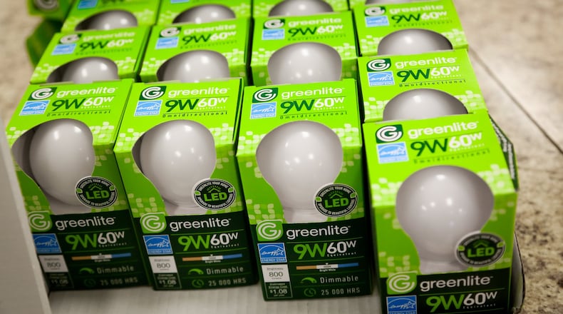 Officials say light bulbs, like these light-emitting diodes, can save significant amounts of energy. GREG LYNCH/STAFF